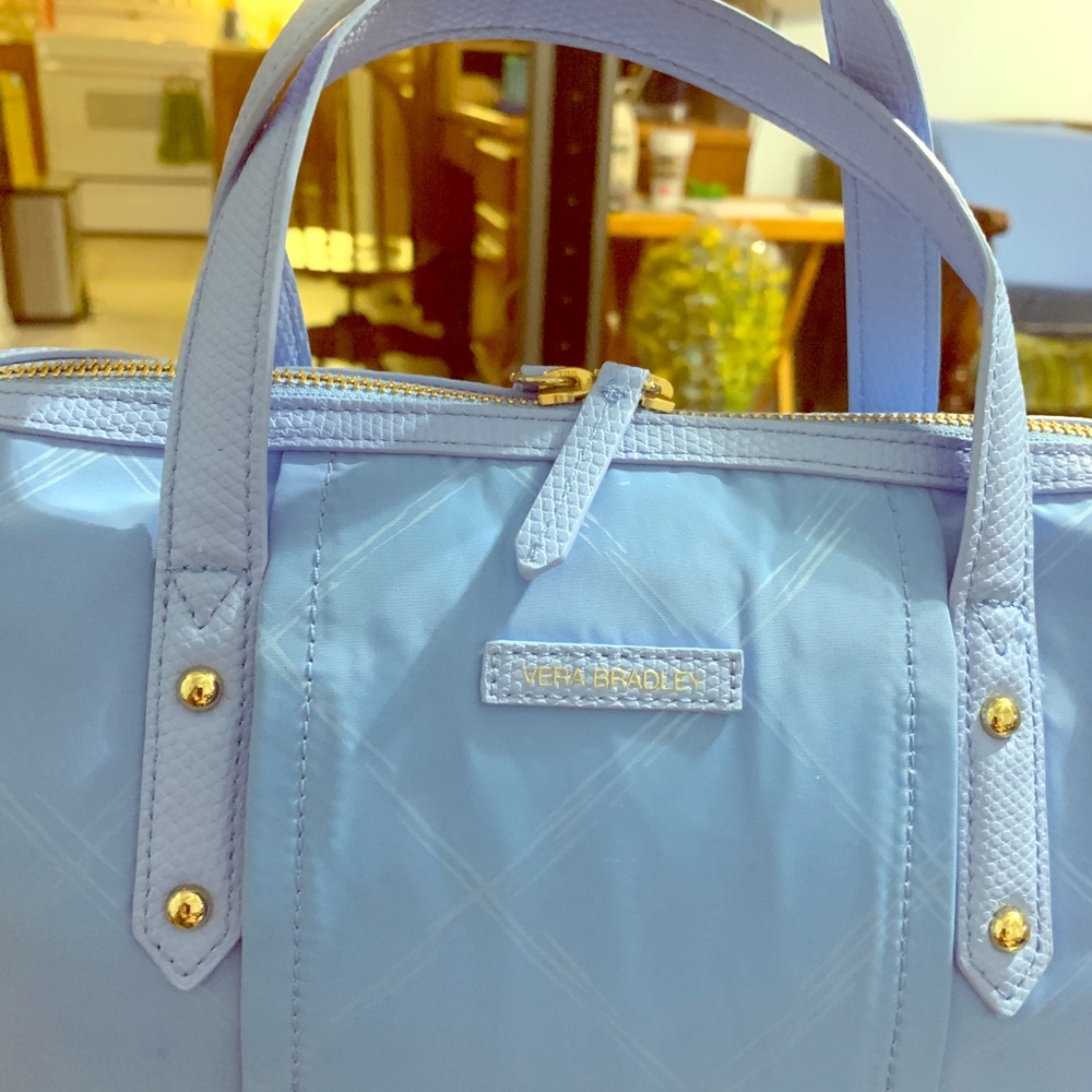 Sky Blue poly Mario satchel by Vera Bradley